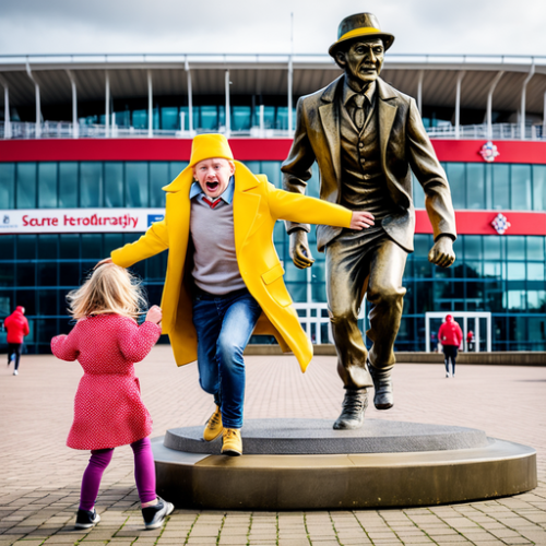 little-girl-wearing-yellow-coat-chasing-terrified-bob-stokeo-statue-wearing-a-hat-outside-sunderland-943862592.png
