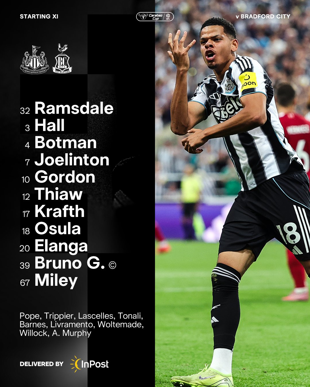 [LC R3] Newcastle United vs. Bradford City: 24/09/25 @ 19:45 (Sky ...